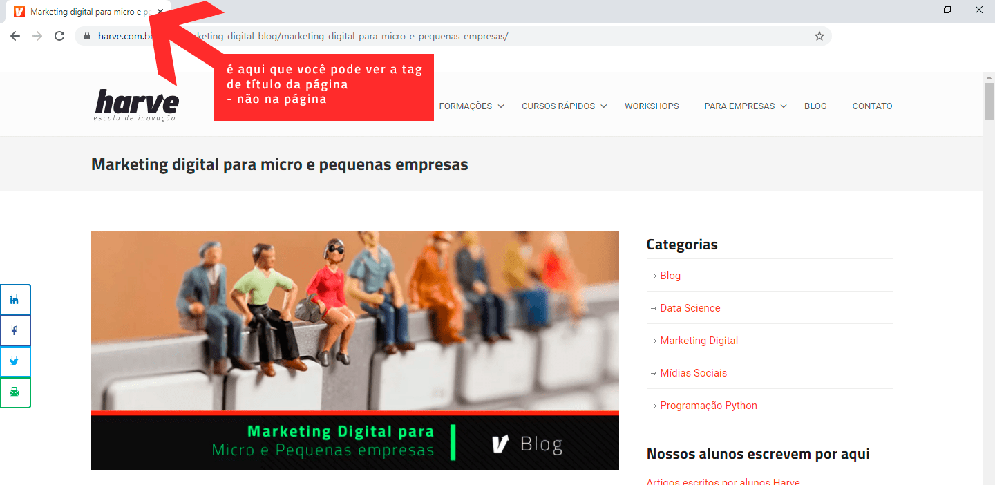 Onde ver o título da página - SEO